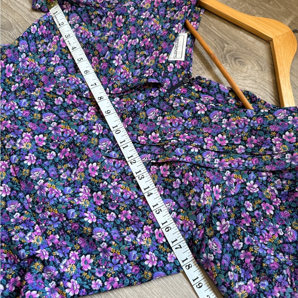 VINGTAGE- Karinstevens Floral Purple Dress- Petites size 6 - Picture 10 of 13